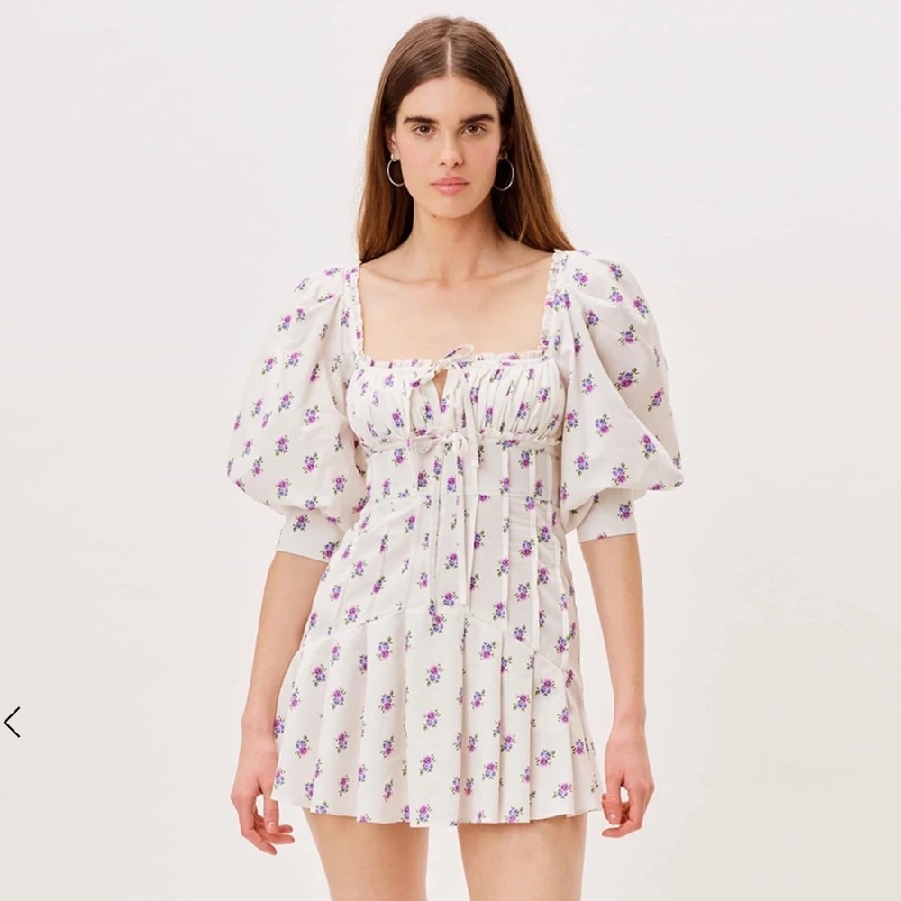 For love and lemon Viola Mini Dress in White size XS